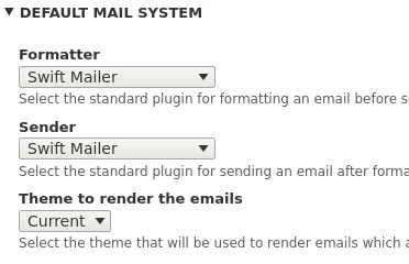 Настройки Mail System