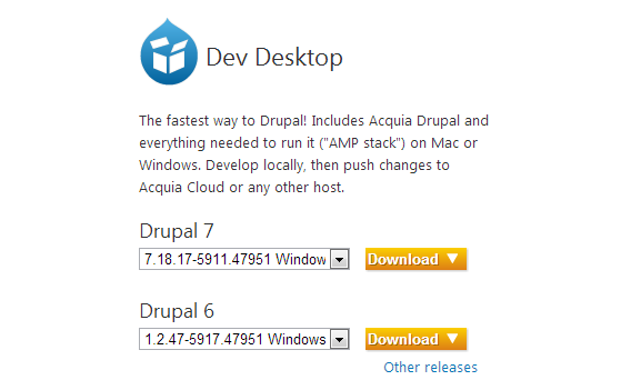 Загрузка Acauia Dev Desktop